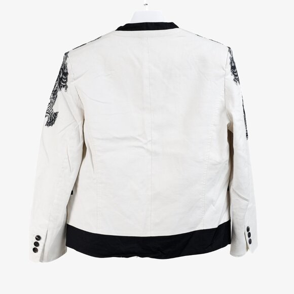 Helmut Lang Black Seahorse Pair Print White Jacket - Picture 3 of 11